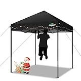 COBIZI Falpavillon 2x2m Wasserdicht Stabil Winterfest Pop Up Pavillon, Ez auf Outdoor Faltbar Gartenzelt, Partyzelt Faltzelt, Einstellbare Höhen, UV-Schutz 50+, Schwarz