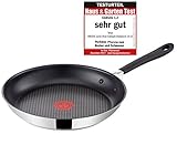 Tefal H80504 Jamie Oliver Edelstahl Bratpfanne 24 cm, Induktion Pfanne mit Antihaftbeschichtung, Bratpfanne auch für Induktionsherd, Antihaftpfanne, Nachfolger, inkl. Pfannenwender + Pfannenschoner