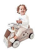 Mamabrum Kinder-Holzauto – Rutscher und Lernspielzeug für Kinder ab 2 Jahren, Stabiler Baby-Rutscher mit Formsortierer, ideal für die Förderung der motorischen Fähigkeiten