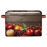 Mexpekil Aufbewahrungsboxen für Regale mit Griff, zusammenklappbare Würfel, Aufbewahrungskörbe, Holz, Obst, Stoff, Regalkörbe, Spielzeugaufbewahrung, Organizer für Zuhause, Kinderzimmer, 1 Stück