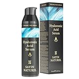 Satin Naturel Hyaluron Serum für Männer - Anti Falten, Anti-Aging Feuchtigkeitspflege Gesichtsserum mit BIO Aloe Vera gegen müde Haut für Men - Hyaluronsäure Serum Herren - Gesichtspflege