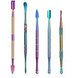Nogeqi 5 Stück Edelstahl Wachs Werkzeug, Regenbogen Wachsschnitzwerkzeug Tonwachs Schnitzer Werkzeuge, Wax Carving Tools, Modellierwerkzeug Werkzeug Doppelendige Modellieren Schaben Formen
