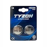 TYZON® CR2430 Lithium-Knopfzellen 3 V – 2er-Pack – Für Uhren, Parkscheiben, Pulsmesser, Spielzeug, Fernbedienungen – Lange Haltbarkeit – Quecksilberfrei