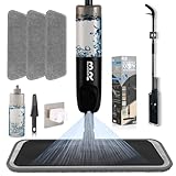 Wischer mit Sprühfunktion BUUROOHM Bodenwischer mit Sprühfunktion mit Nachfüllbare Flaschen waschbarer Mikrofaser-Wischbezug Bodenreinigung ohne Eimer 360 Grad Rotierender für alle Hartböden