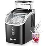 EUHOMY Eiswürfelmaschine für die Arbeitsplatte, 15 kg Eismaschine Ice Maker, 2L Eiswürfelmaschinen, 16 Eiswürfel in 13 Min, Selbstreinigende Eiswürfelbereiter für Zuhause/Küche/Büro, Schwarz