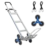 RBFGYIOP Sackkarre aus Aluminium 2 1 Tragkraft 272 kg ausziehbare Plattform, 6 Räder, doppelter Griff, 2 elastische Gurte, ideal für Lager, Haus, Einkaufen, Flughafen, robust und leicht