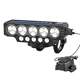 ABS-Fahrradscheinwerfer – 290 g, superhelle Taschenlampe, wiederaufladbares Fahrradlicht mit Hupe und Halterung für Nacht, Mountainbike, E-Scooter, Radfahren, Pendeln, Outdoor, Sichtbarkeit