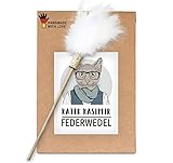 Premium Federwedel - In Deutschland von Hand und mit Liebe gefertigtes nachhaltiges Katzenspielzeug. Mit Holzstab aus Buche und echten Naturfedern, Katzenangel