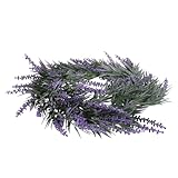 Angoily Künstlicher Lavendelkranz Pflegeleichter Türkranz für Haustür Herbst Winter Dekorativer Sommerkranz für Hochzeit Party Innen Außen Elegante Wohnraumdekoration