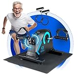GUBA - 2 in1 Basic Pedaltrainer [TESTSIEGER] mit Anti-Rutsch-Matte und Widerstandsbänder | Beintrainer für Zuhause [inkl. Befestigungsband] | Heimtrainer Fahrrad für Senioren | Mini Bike