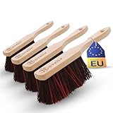 Novaliv 4er Set Handfeger Klein Arenga & ELASTONBORSTEN Handbesen Auto Kehrwisch Industriehandfeger Auto Schneebesen Holz Hand Brush Handfeger Grob Handfeger Camping Besen Vorzeltteppich Wohnwagen