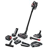 Bosch Akku-Staubsauger Unlimited 8 ProPower BSS8225POW, kabellos, HEPA-Filtersystem, 10 Jahre Motorgarantie, hohe Saugkraft, lange Laufzeit, 2 x 5Ah Akku, Schnellladegerät, Hartboden-Softdüse, schwarz