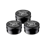 Charlemagne Moustache Wax - 3x 15 ml, starker Halt, Lederduft - Bartwichse Schnurrbart Wachs mit echtem Bienenwachs - Schnurrbart Styling Wax Set für starken Halt - Bartpflege - Made in Germany