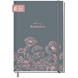 paper&you® Adressbuch A5 mit Register A-Z [Poppy] Buch für Kontakte, Geburtstage & Passwörter - nachhaltig & klimafreundlich