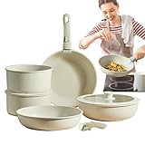 Sghtil Safe Panspots Set, Pfannen zum Kochen, RV-Küchenset, Kochtopf, abnehmbarer Griff zum Braten von Panscooking.