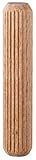 kwb 30x Holzdübel 10 x 40 mm aus Buchenholz (geriffelt, gefast), Riffelholzdübel, Dübel aus Buche