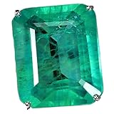LRGKMCWTOB Grüner simulierter Smaragd-Silberring für Damen, 925er Serling-Silber, Zirkonia, Verlobungsring, Smaragd-Ringschliff, künstlicher Smaragd-Zirkon-Inlay-Ring (Größe 6)