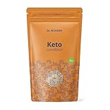 Dr. Wunder® KETO Landbrot BIO 400 g: Brot-Backmischung für den Keto-Lifestyle | Schnelle & einfache Zubereitung | Glutenfrei | Eine Packung ergibt zwei Brote à 500 g | Hochwertige Bio-Zutaten |