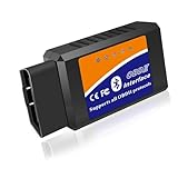 OBD2 Bluetooth Adapter für Android Windows, Auto Diagnosegerät OBD Adapter für Alle OBDII Protokoll Fahrzeuge für Auto Diagnosegerät OBD Adapter für Alle OBDII Protokoll Fahrzeug（1 Stück）