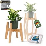 URBAN NEST Pflanzenständer Holz verstellbar und stapelbar - Premium Blumenständer Blumenhocker Pflanzenregal Pflanzenhocker aus Bambus - plant stand