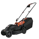 Black+Decker Elektro-Rasenmäher (1.000 W, 32cm Schnittbreite, 3-fach axial Schnitthöhenverstellung, 35l Grasfangbehälter, ideal für kleine Gärten) BEMW351 Multicolor