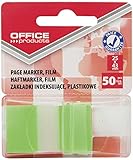 Indexhaftstreifen OFFICE PRODUCTS PP 25x43mm 1x50 Blatt Blister Grün / / Typ-Mit Spender/Art-In Einer Blisterverpackung/Form-Rechteck/Material-Pp/Farbe-Grün/Dicke [mm]-60µm