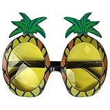 Ananas-Brille Niedlich Ananas Brille Trendy Sonnenbrille Erwachsene Thema Requisiten Neuheit Brillenrahmen Lustige für Kostüm Geburtstag Party Dekorative Brillen Karneval Festival (Yellow, One Size)