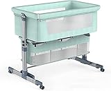 UKDUANWEI Beistellbett am Bett,leichtes klappbares Babybett,Kinderbett verbreiterte Nachttischnähte für großes Bett höhenverstellbar mit Netzseiten