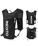 INOXTO Laufrucksack, 5L Leichter Trinkbeutel, geeignet für Outdoor-Wandern, Radwettbewerb, Bergsteiger-Trinkweste, Rucksack, Herren und Damen (schwarz mit weiß)