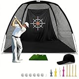 Kapler Golfnetz: Golf Trainingsnetz mit Abschlagmatte & Golfball, Indoor/Outdoor Übungsnetz für Garten und Halle 240 × 150 ×180 cm