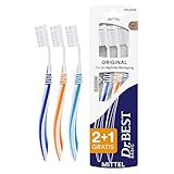 Dr.BEST Original Zahnbürste, Mittel, Vorteilspack, für die tägliche Reinigung mit bewährtem Dr.BEST Flachschnitt. Flexzone und abgerundete Borsten für eine gründliche und schonende Pflege.
