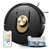 Vexilar W9 Staubsauger Roboter mit Wischfunktion, 5000Pa Saugroboter mit LiDAR Navigation, 3-in-1 Saug und Wischroboter, 150 Min Max, 15 No-Go Zonen, APP Steuerung, Ideal für Tierhaare und Teppich