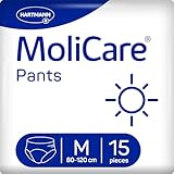 MoliCare® Pants Day - Inkontinenzhosen bei mittlerer Blasenschwäche am Tag für Frauen und Männer | zuverlässig & diskret | Größe M (80-120cm Hüftumfang), 15 Stück