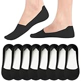 Caldodo Sneaker Socken Damen 39-42 35-38 Füsslinge, Unsichtbare Füßlinge Rutschfest Sommer Sneakersocken No Show Ballerina Socken, Schwarz