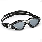 Aqua Sphere Unisex – Erwachsene Kayenne Schwimmbrille, Getönte Gläser-Schwarz/Silber, One Size