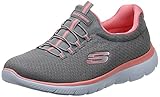 Skechers Damen Summits Sneaker, Gray Mesh Pink Trim, 39 EU