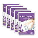 5 Paar Fußmaske,Hornhaut Socken,Fussmaske Socken,Fussmaske Hornhautentfernung Foot Peel Mask Entfernt Hornhaut und Abgestorbene Haut Männer und Frauen für Trockene und Rissige Füße (Lavendel)