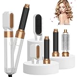 Anluomania Warmluftbürste, 1000W Haartrockner, Föhnbürste Set mit Professioneller Föhn, Rundbürste, Lockenwickler Automatisch, Glättbürste, Thermal Brush für Alle Haartypen, Trocknen, Glätten, Locken