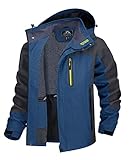 TACVASEN Softshelljacke Herren Wasserdicht Windjacke Leicht Regenjacke Fahrrad Übergangsjacke Outdoorjacke Trekkingjacke Atmungsaktiv Funktionsjacke Outdoor Wanderjacke (XL, Denim Blau)