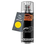 TRISTARcolor RAL 1023 Verkehrsgelb glänzend 2K Acryl Spraydose Sprühdose Spritzlack Sprühlack 400 ml schnelltrocknend