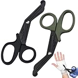 2 Stück Verbandschere,Verbandschere Klein,Medizinische Verbandschere,Medizinische Schere,Verbandsschere Pflege Klein,Modern,Beidhändig, Edelstahl, Schwarz