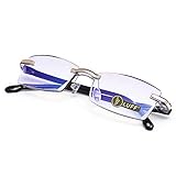LUFF Lesebrille Hd Anti-Blue Diamond Cut Edge Rahmenlose Lesebrille (+2.5)