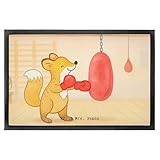 Mr. & Mrs. Panda Fußmatte Fuchs Boxen Design 50 x 75 cm - Geschenk, Schmutzmatte, Auszeichnung, Fußabstreifer außen, Türmatte, Botraining, innen, Sauberlaufmatte, Bokampf, Sport, Schenken