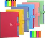 Fächermappe A4, 6 Stück Dokumentenmappe A4 Tragbar Ordnungsmappe mit 5 Fächern Ordner Organizer mit 2 Stück Haftnotizen, Grosse Kapazität Aktenordner für Büro, Zuhause, Schule, Reisen