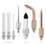 HSUYUN 7 Stück Nadel-Zubehörset für Fettpressen, Nadeldüsen-Set für Fettpressen, 3 Schmierfett-Düsen, 1 Gummikopf Fettinjektornadel, 1 Gerade Düse, 1 Nadelbogen, 1 Nadelspender, für Enge Räume