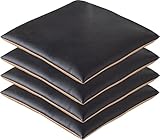 Quadratische Stuhlpolster, Leder-Sitzkissen, 4 Packungen, für Esszimmer, Küche, Büro, mit maschinenwaschbarem Bezug, wasserdicht und langlebig, weiches Kissen-Set (schwarz, 40 x 40 cm)