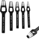 S&R Locheisen-Satz aus hitzegehärtetem CrV-Stahl: Präzisions-Henkellocheisen für Leder, Gummi, Textilien & mehr – Stanzdurchmesser 2-12 mm, inkl. sicherer Kunststoffrolltasche