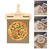 WIOONI 58x30cm Pizzaschieber, 12 Zoll Sliding Pizza Peel mit Griff und Backtuch Antihaftbeschichteter Pizzaschaufel für Einfache Übertragung von Pizza, Kuchen, Brot, Pizza Zubehör