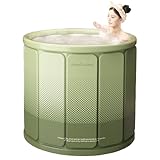 Simcat 70X65cm Faltbare Badewanne für Heiß- und Kaltbäder - Tragbare Erwachsenen Badewanne, Dusche-Kompatibel für kleine Badezimmer, Outdoor SPA & Wellness (grün)