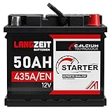 LANGZEIT Autobatterie 50AH 12V 440A/EN Starterbatterie +30% mehr Leistung ersetzt Batterie 44AH 45AH 46AH 47AH